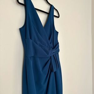 Jessica Howard Frost Blue Wrap Dress—Size 12